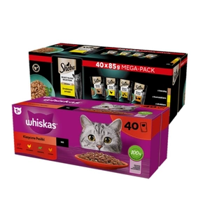 WHISKAS/Sheba Adult sáčky 80x85g Mix příchutě