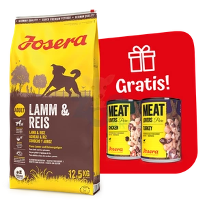 JOSERA Lamb & Rice 12,5kg + 2x Meat Lovers Pure 400g GRATIS!!