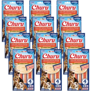 INABA Dog Churu (na rybí bázi) Tuňák Losos 12x(4x14g)