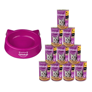 WHISKAS Adult kuře 10x400g +  Miska pro kočky WHISKAS GRATIS !!