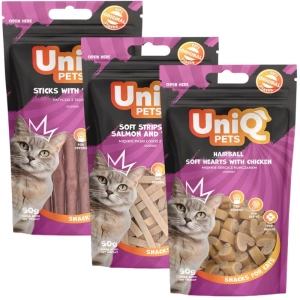 UNIQ PETS Sada pamlsků pro kočky 3x50g