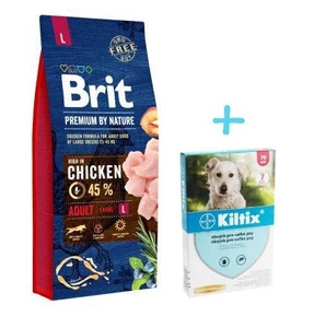 BRIT Premium By Nature Adult L 15kg + Obojek Kiltix 70 cm