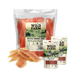 WILD FARM Měkká kuřecí prsa 500g pamlsky pro psy + WILD FARM měkká kuřecí prsa 2x80g