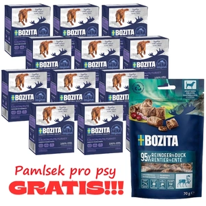 BOZITA Dog: Krůta v želé 12x370g + BOZITA Meaty Bites sob s kachnou 70g ZDARMA!!!