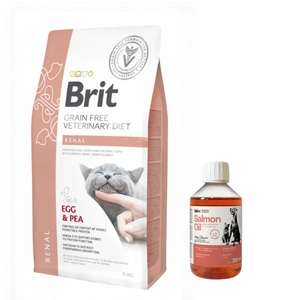 Brit gf veterinary diets cat Renal 2kg + LAB V Lososový olej 250 ml