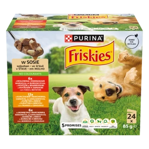 PURINA Friskies Krmivo pro dospělé psy v omáčce 24 x 85 g