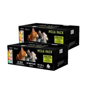PetRepublic mokré krmivo pro kočky v jemné omáčce MIX s příchutí masa a ryb 96x85g