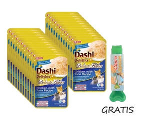 INABA Dashi Delights Delicate Flakes Chicken with Tuna Recipe 24x40g