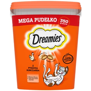 DREAMIES Mega Box 350 g - doplňkové krmivo pro dospělé kočky, s lahodným kuřecím masem