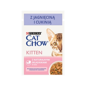 CAT CHOW Krmivo pro koťata s jehněčím masem a cuketou v omáčce 85g