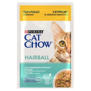 CAT CHOW Hairball Kuřecí maso a zelené fazolky v omáčce 85g