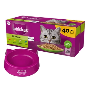 Whiskas výběrové menu v želé 40 x 85 g + Miska pro kočky WHISKAS GRATIS