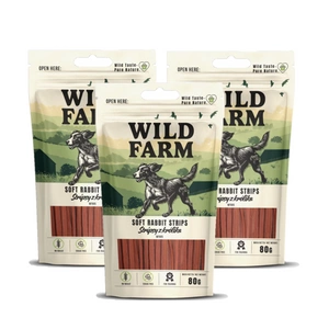 WILD FARM králičí proužky 3x80g pamlsek pro psy