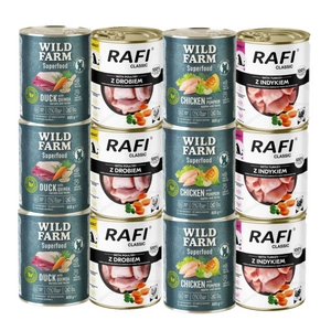 DOLINA NOTECI Rafi Classic + Wild Farm drůbeží příchutě 12x800g