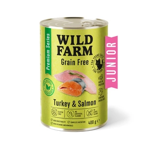 WILD FARM Premium Grain Free Turkey and Salmon Junior 400g - krmivo pro koťata bez obilovin