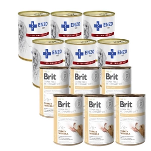 BRIT GF Veterinary Diets Dog Hepatic 6x400g + ENZO VET Hepatic pro psy 6x400g