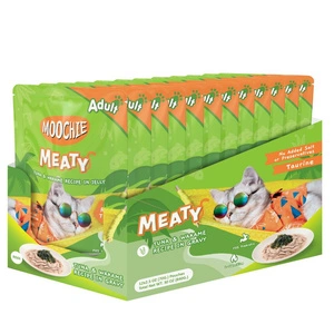 MOOCHIE Tuna & Wakame In Gravy 12x70g mokré krmivo pro kočky (tuňák a mořské řasy wakame v omáčce)