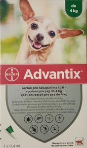 Advantix Spot-on pro psy do 4 kg 1 x 0,4 ml