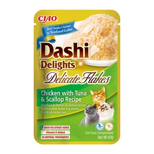 INABA Dashi Delights Delikátní vločky kuřecí s tuňákem a mušlemi 40 g