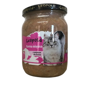 Leopold masové krmivo s krůtím masem pro kočky 500g (Jar)