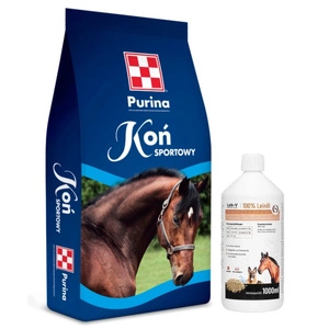Purina Sportovní kůň 25kg & LAB-V Lněný olej Leinöl pro koně 1000ml