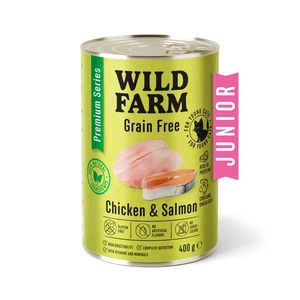WILD FARM Premium Grain Free Chicken and Salmon Junior 400g - krmivo pro koťata bez obilovin