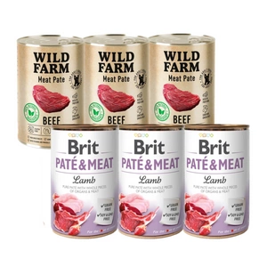 BRIT PATE & MEAT LAMB 3x400g + Wild Farm Pate Beef 3x400g