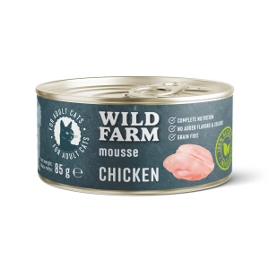 WILD FARM Mousse Chicken 85g - pěna pro kočky bez obilovin