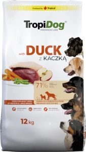 TROPIDOG Premium adult medium & large breed s kachnou a rýží 12kg