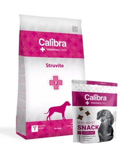 Calibra Veterinary Diets Dog Struvite 12 kg + Calibra VD Dog Semi-Moist Snack Urinary Care 120 g