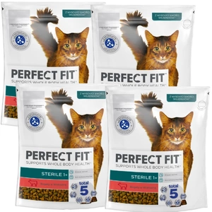 PERFECT FIT (Sterilní 1+) 4x750g Suché krmivo bohaté na hovězí maso pro kočky po sterilizaci