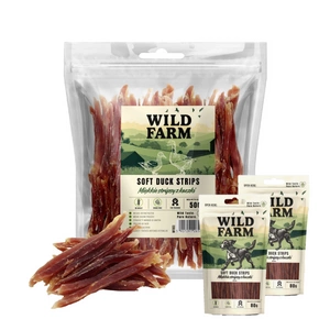 WILD FARM Měkké kachní proužky 500g pamlsky pro psy + WILD FARM Měkké kachní proužky 2x80g