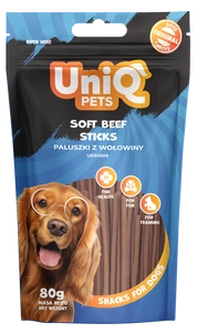 UNIQ PETS pamlsky pro psy 80 g tyčinky z hovězího masa