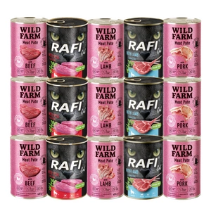 RAFI Cat Adult + WILD FARM Pate Mix 15x400g