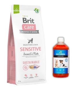Brit Care Dog Sustainable Sensitive 12kg + LAB V Lososový olej pro psy 500ml