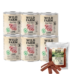 WILD FARM Pate Lamb 6x800g bezlepkové krmivo pro psy + jehněčí filet 500g