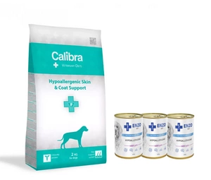 Calibra Veterinary Diets Dog Hypoallergenic 2kg + ENZO VET Hypoalergenní krmivo s králíkem pro psy 3x400g