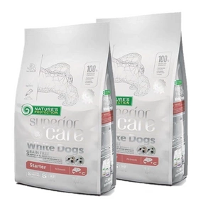 NATURES PROTECTION Superior Care White Dogs Grain Free Salmon Starter Všechna plemena 2x1,5kg