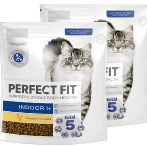 PERFECT FIT (Indoor 1+) 2x750g Bohaté na kuřecí maso - suché krmivo pro domácí kočky