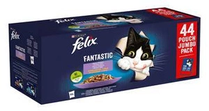 Felix Fantastic s hovězím kuřetem lososem a tuňákem v želé 44 x 85 g