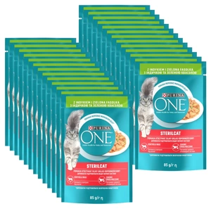 Purina One Sterilcat s krůtím masem a zelenými fazolkami 26x85g