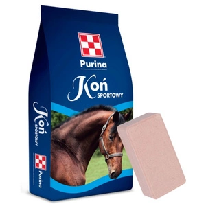 Purina Sportovní kůň 25kg & Kerbl Lízátko pro koně Delizia v kamenné soli, krabice po 4 ks. x 2 kg