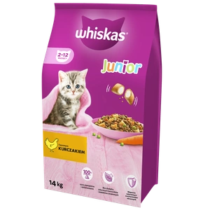 WHISKAS Junior kuře 14kg + Leopold 12x100g