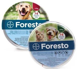Foresto obojek pro psy nad 8 kg 70 cm + Foresto obojek pro malé psy a kočky do 8 kg 38 cm LEVNĚJŠÍ V SADĚ !!!!