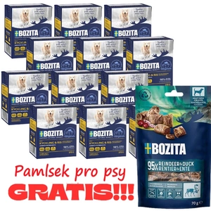 BOZITA Dog: Kuřecí a rýžové želé 12x370g + BOZITA Meaty Bites sob s kachnou 70g ZDARMA!!!