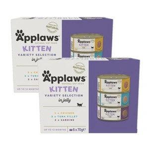 APPLAWS Cat Multipak mix smaków w galaretce dla kociąt 2x(6x70g)