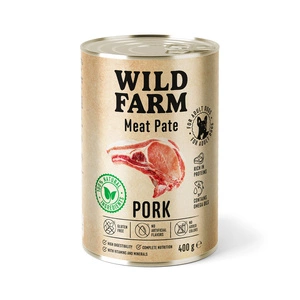 Wild Farm Pate Pork 400 g bezlepkové krmivo pro psy