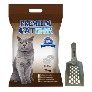 Premium Cat Clumping Bentonite Litter - Káva pro kočky 20kg + Lopatka ZDARMA