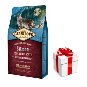 CARNILOVE Cat Salmon Sensitive & Long Hair 6kg + překvapení pro kočku ZDARMA