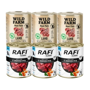 DOLINA NOTECI Rafi Classic s jehněčím masem + WILD FARM Pate Lamb 6x800g